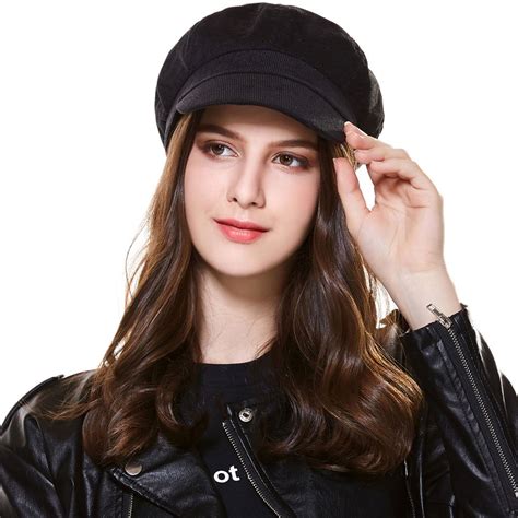 Cap Shop Baret Corduroy Winter Octagonal Hats For Women Newsboy Cap