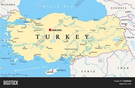 Turkey Political Map Vector And Photo Free Trial Bigstock