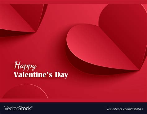 Happy Valentines Day Greeting Cards With Paper Vector Image