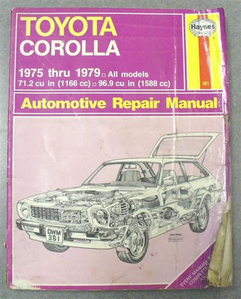 Purchase Haynes Toyota Corolla Automotive Repair Manual 75 79 In San