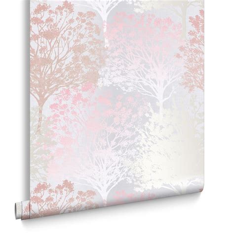 Collection by kads life blog. Graham & Brown Grove Blush Wallpaper in 2020 | Blush wallpaper, Pink, grey wallpaper, Pink ...