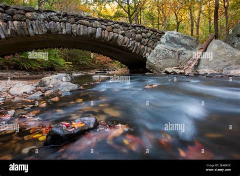 Fall Foliage Frames Boulder Bridge In Rock Creek Park Washington Dc
