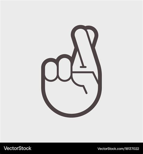 Crossed Fingers Sign Royalty Free Vector Image