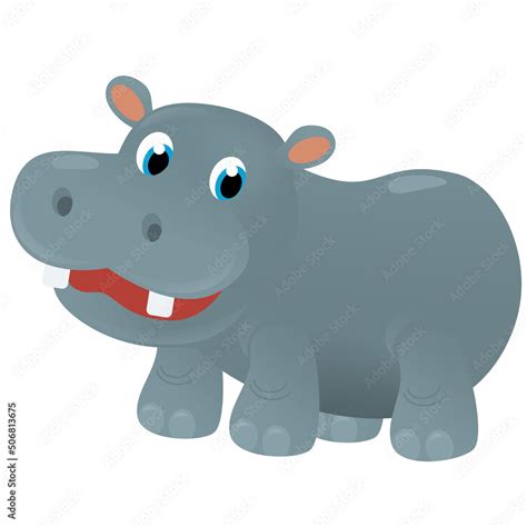 Cartoon Scene With Hippo Hippopotamus Stock Illustration Adobe Stock