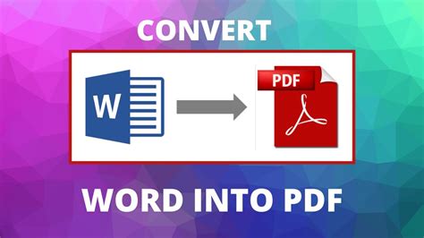 How To Convert A Word Document Into Pdf File Youtube