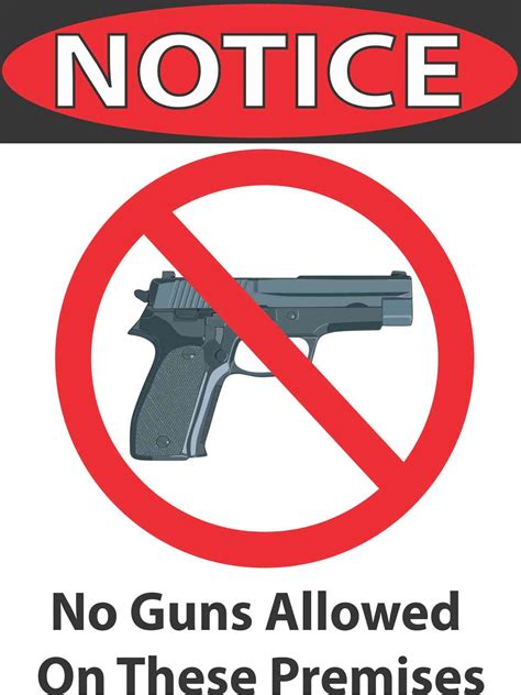 8in X 12in No Guns Allowed Sticker Vinyl Decal Door Decals Sign