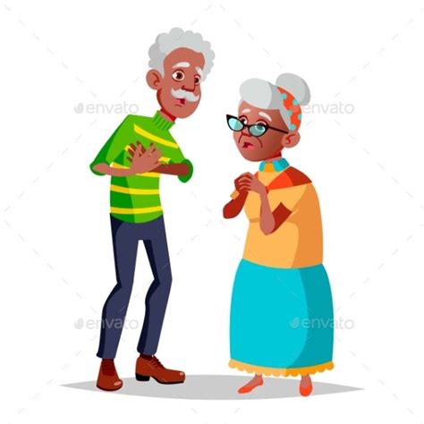 Elderly Couple Vector. Modern Grandparents. Old | Old man cartoon, Elderly couples, Olds