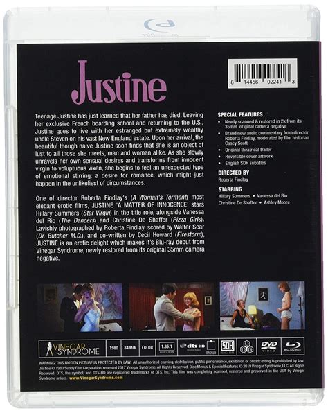 Justine A Matter Of Innocence Blu Ray Dvd Vanessa Del Rio New Ws