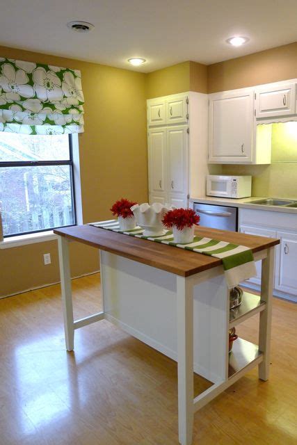 The two bar stools can be hidden under the table neatly when not in use which can maximize space utilization while maintaining the aesthetics. Island_no_Chairs | Ikea kitchen island, Kitchen island ...