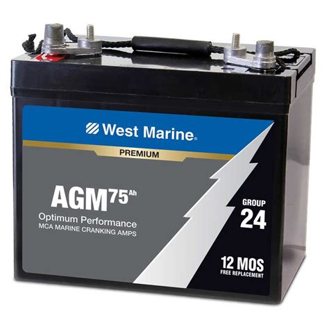 West Marine Group 24 Dual Purpose Agm Battery 75 Amp Hours West Marine