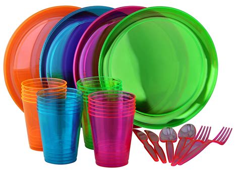 We've got disposable paper and plastic plates in a range of sizes, shapes, colours, and fun themes. Bright Neon Party Set! Includes Assorted Colors of Neon ...