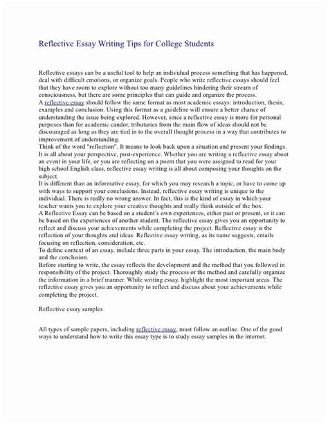 How To Write A Reflection Paragraph Example Coverletterpedia