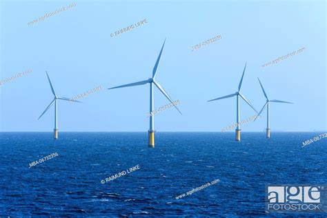Offshore Wind Farm Ijmuiden North Sea Netherlands Stock Photo