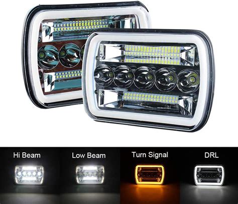 Buy Super Bright Pair 7x6 5x7 Led Headlights 6052 6054 H5054 H6054 Hi