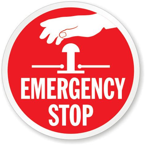 Emergency Stop With Hand Symbol