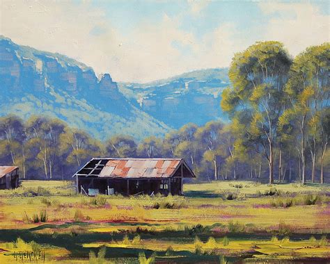 Australian Landscape Lithgow Painting By Graham Gercken