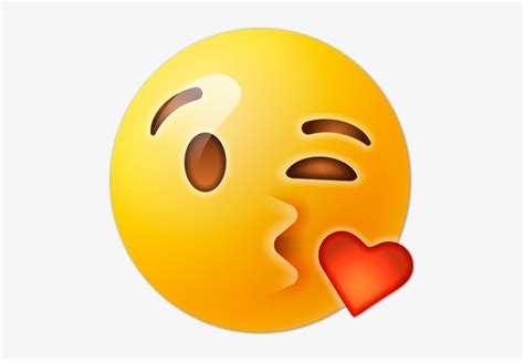 Cara Lanzando Un Beso Con Corazón Emoji Beso Con Corazon Transparent