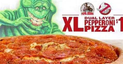 Papa John S Brings Back Double Pepperoni Pizza For Ghostbusters Tie In