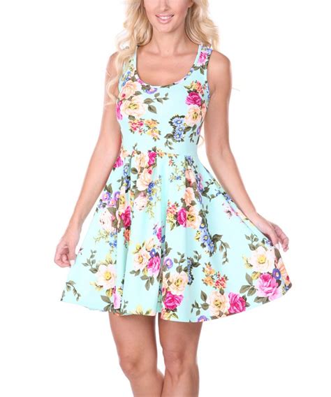 Mint Spring Floral Skater Dress Zulily Floral Skater Dress Pretty