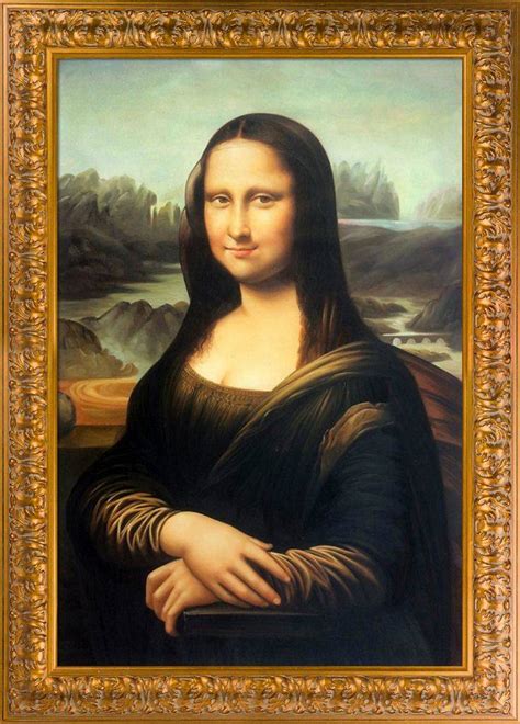 Mona Lisa Pre Framed Leonardo Da Vinci Sicilian Gold Frame 24 X 36