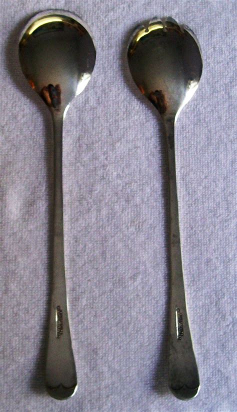 Vintage Sheffield England Silver Plated 9 Salad Serving Spoon And Fork