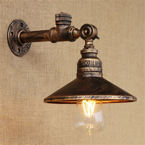 Loft 4 Color Steam Punk Iron Rust Water Pipe Retro Wall Lamp Vintage