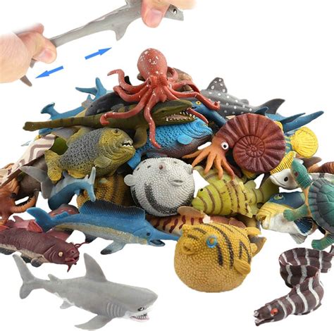 Ocean Sea Animal18 Pack Rubber Bath Toy Setfood Grade Material Tpr