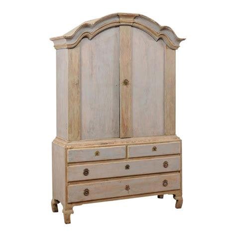 Antique Dutch White Wash Pine Linen Press Cabinet At 1stdibs