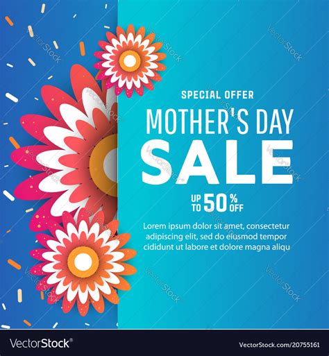 mothers day greeting card with blossom flowers vector image