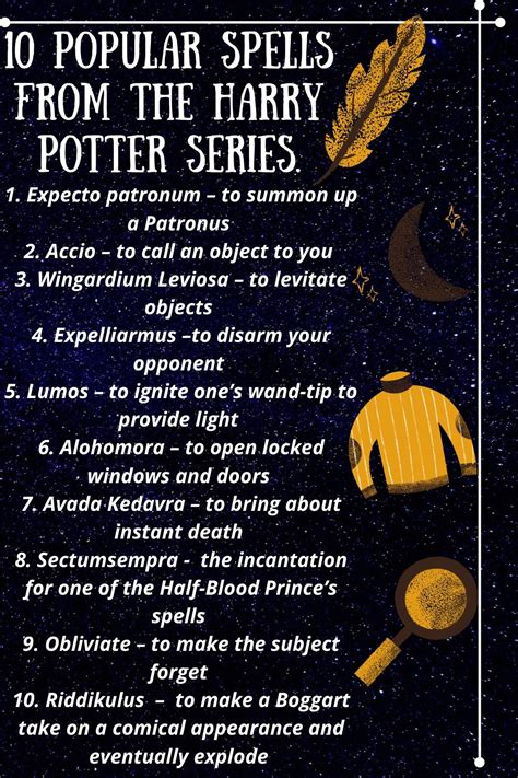 Popular Spells From Harry Potter Series Artofit
