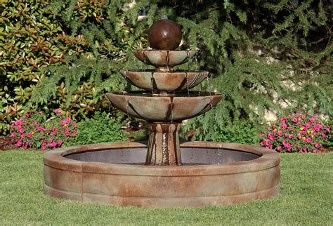 64 Tranquility Sphere Fountain With Surround And 6 Fiberglass Pool