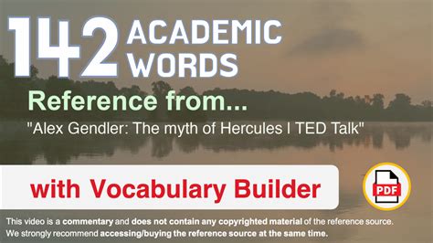 142 Academic Words Reference From Alex Gendler The Myth Of Hercules