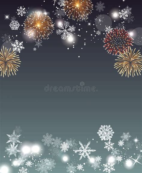 Happy New Year 2022 Greeting Card With Fireworks And Bokeh Lights Stock