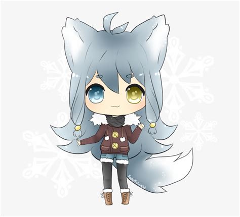 Arctic Wolf Clipart Female Cute Chibi Wolf Draw Transparent Png