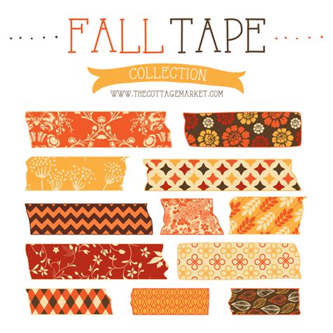 Free Fall Digital Washi Tape Collection The Cottage Market