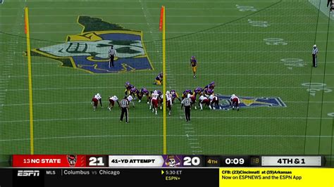 Ecu Kicker Misses Potential Game Winning Field Goal Against Nc State Youtube