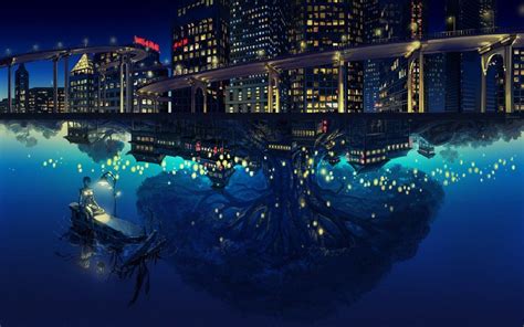 Cityscape Night Anime Wallpapers Wallpaper Cave