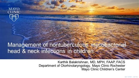 Management Of Nontuberculous Mycobacterial Head And Neck Infections In