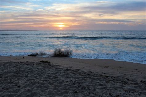 View Of The Sunset From Sand City Beach California Usa Stock Photo