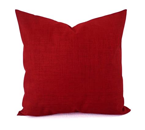 Outdoor Two Solid Pillow Covers Deep Red Pillows Patio Etsy Floral