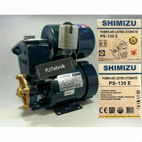 Selain jenisnya, pompa air juga memiliki banyak merk yang bersaing diantaranya dan yang paling terkenal adalah sanyo, grundfos, shimizu, panasonic, wasser dan dab. Shimizu Pompa Air Listrik Otomatis PS-135 E | Shopee Indonesia