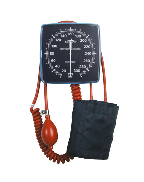 Blood Pressure Unit Aneroid Dial Wall Mount With Adult Cuff With Latex