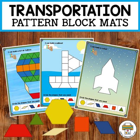 Transportation Pattern Block Mats Pre K Printable Fun