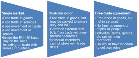 Brexit Briefing Single Market Access Customs Union Or Free Trade