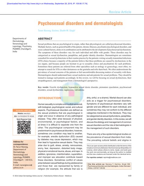 pdf psychosexual disorders and dermatologists