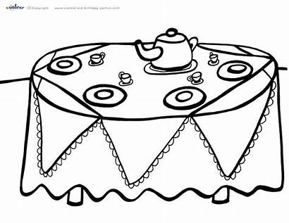 Tea Coloring Party Pages Printable Boston Drawing