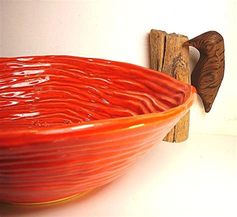 Vintage Coil Bowl Hull Pottery Orange Coiled By Oceansidecastle