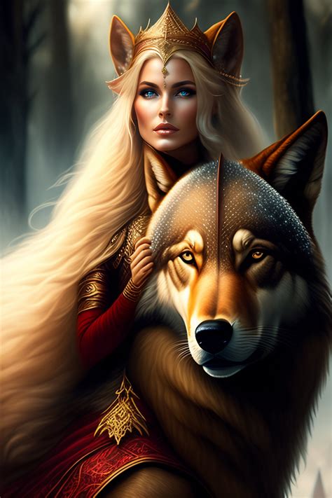 Lexica Elven Princess Riding Big Wolf