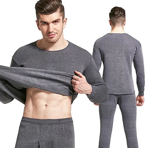 men s thermal underwear sets 2018 new winter warm thick thermal underwear long johns wool velvet