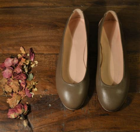 Chocolate Brown Leather Ballet Flats Ballerina Pumps Etsy